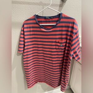 Polo by Ralph Lauren Men's apricot   and Blue Striped Shirt